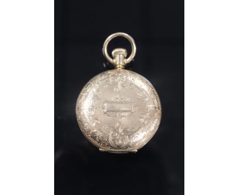 A YELLOW METAL ELGIN POCKET WATCH