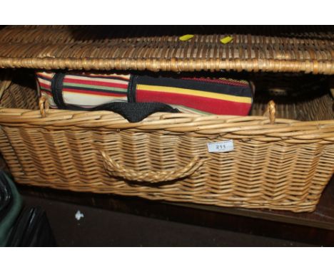 A PICNIC HAMPER AND CONTENTS 
