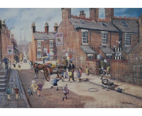 BERNARD McMULLEN ARTIST SIGNED LIMITED EDITION COLOUR PRINT 'Rag and Bone Man' 51/850 14" x 19 1/2" (35.6 x 49.5cm)
