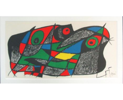 JOAN MIRO (Spanish, 1993-1983) Miro sculpture - Sweden lithograph in colours 1974, 39cm x 20cm H. (Please Note Clause 6 of Bu