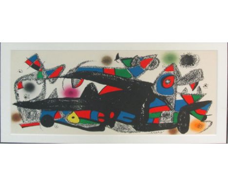 JOAN MIRO (Spanish, 1993-1983) 'Miro sculpture - Denmark' lithograph in colours 1974, 41cm x 21cm H. (Please Note Clause 6 of