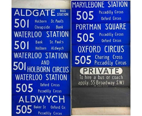 1968 London Transport DESTINATION BLIND coded 'K' for a Red Arrow MBA at Walworth (WL) garage. Dated 17.9.68, that month saw 