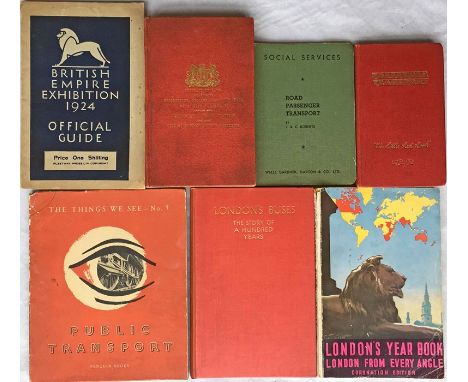 Selection of vintage TRANSPORT BOOKS &amp; GUIDES comprising 1910 Abstract of Laws Relating to Proprietors, Drivers &amp; Con