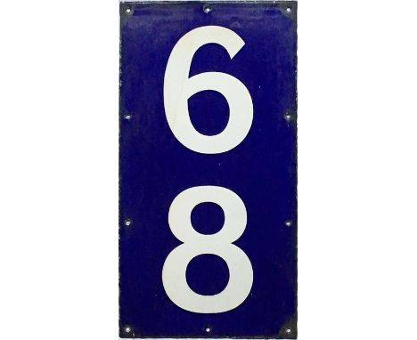 Railway enamel CAR STOP SIGN 6 &amp; 8. We think this blue sign may be Southern Electric and date from the LSWR era before th