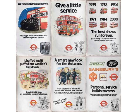 Quantity of London Transport double-royal POSTERS from the 1980s "Passengers are our living" London Buses series by 'GAX' (po