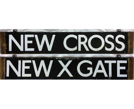 London Underground F-Stock or Q-Stock enamel DESTINATION PLATE 'New Cross / New X Gate' from the East London Line. One of the