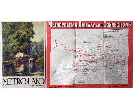 1931 edition of "Metro-Land" GUIDEBOOK issued by the Metropolitan Railway. 146pp booklet complete with fold-out Metropolitan 