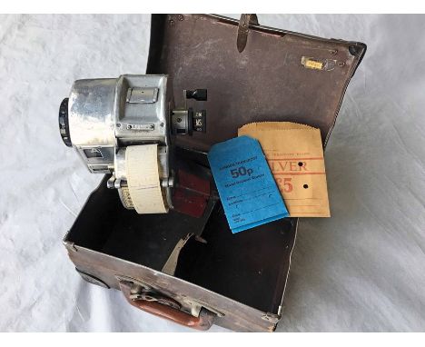 London Transport GIBSON TICKET MACHINE with original box. An alpha-code machine, serial no 22740. 'London Transport' remains 