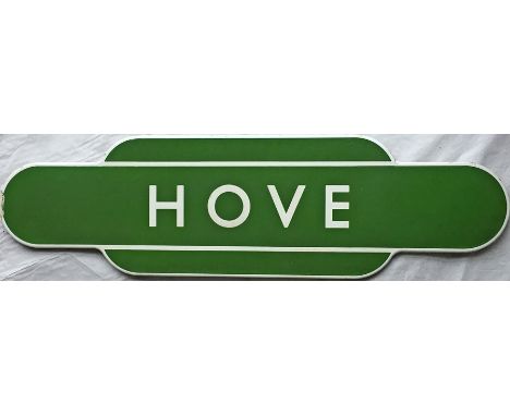 British Railways (Southern Region) enamel STATION TOTEM SIGN from Hove, the ex-LBR, later LBSCR, station, the first out of Br