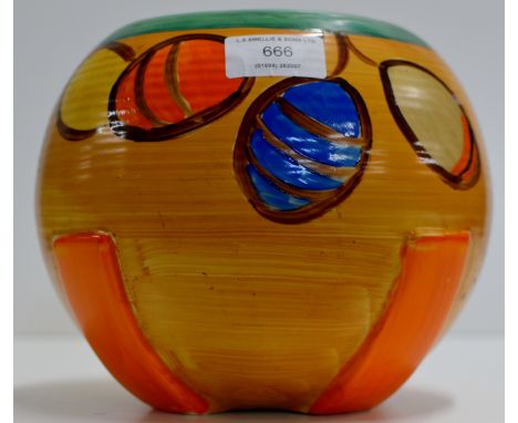6½" ART DECO MYOTT POTTERY HAND PAINTED VASE     