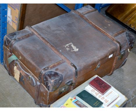 VINTAGE LEATHER BOUND TRAVEL CASE     