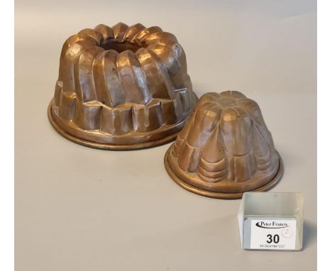 Two copper finish vintage jelly moulds. (2)(B.P. 21% + VAT) 