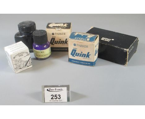Collection of vintage inks to include; Mont Blanc, Parker etc. (6)(B.P. 21% + VAT) 