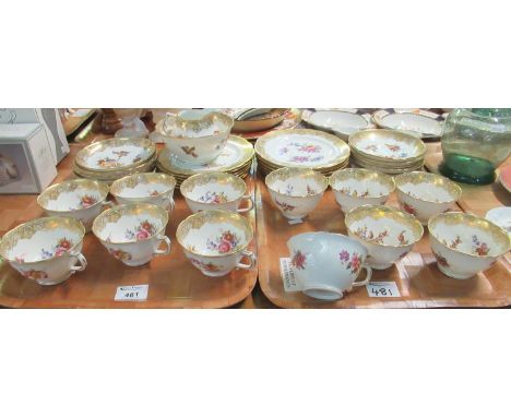 Three trays of assorted china to include; two trays of Hammersley & Co 'Longton' England floral and gilt teaware including; t