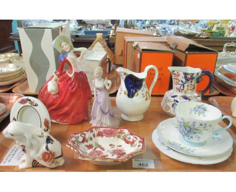 Tray of assorted china to include; a Mason's Ironstone 'Mandalay Red' trinket tray, Mason's 'Mandalay' picture frame and rabb