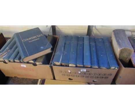 Three boxes of vintage Country Life magazines, bound as volumes etc. (B.P. 21% + VAT) Appears to be late 19th/ 20th century. 