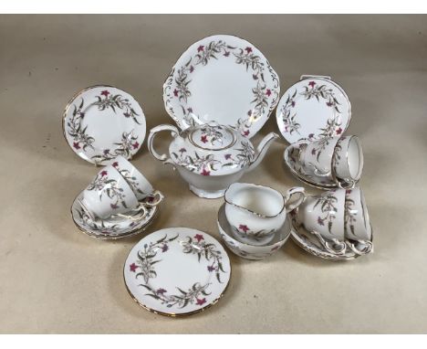 A mid-century Paragon tea set for six including teapot, sugar bowl and jug