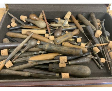 A collection of Vintage and antique watch and clock makers hand tools. 