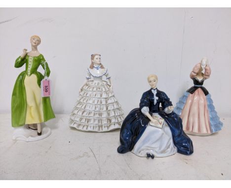 Four Figurines to include Susan, HN 2952, Laurianne HN2719, Royal Adderley, Patricia and Coalport Melanie from the ladies of 