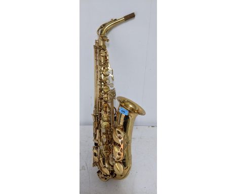 An Odyssey brass with lacquer finish 'debut' alto Saxophone (mouthpiece A/F), model OAS130, serial no:FT-1211028, with should