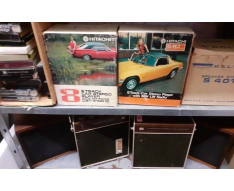 Items relating to 1970's and later 8-track items comprising a Ross 8-track stereo portable player/radio and another, a Beltek