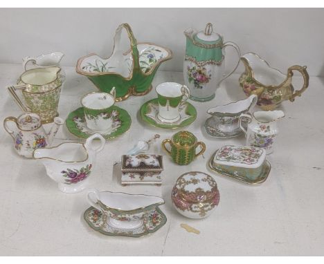 19th century and later collectables to include miniature Spode teapot, Royal Albert Crown china cream jug, decorative trinket