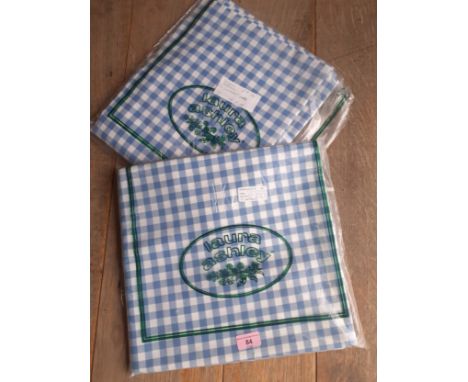 Laura Ashley- Two packets of unused Gingham Chambray blue and white check home furnishing cotton material lengths totalling 4