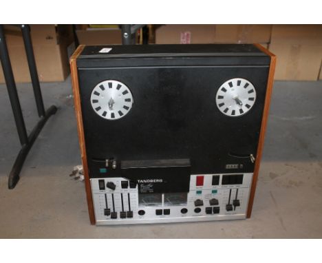 TAPE RECORDER - a TANDBERG 10XD-4 . Wooden case sunbleached.