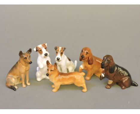 Six Royal Doulton K series dogs
