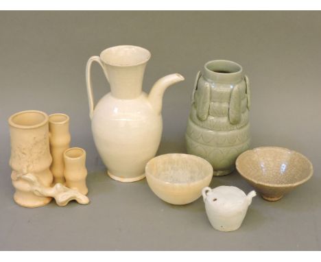 Six Chinese ceramic items, including a Sung type vase