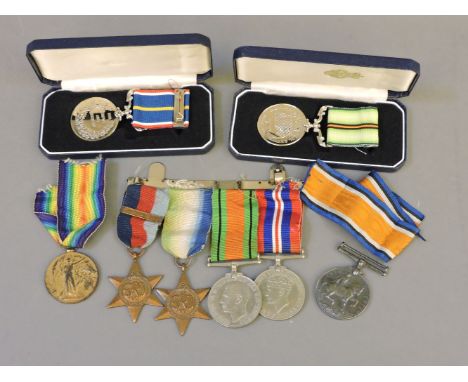 Two WWI medals awarded to 23362 IAMA1 Wilkinson RAF, and a group of four WWII medals, including 1939-1945 Star with France an