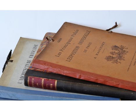 Three interesting french architectural books comprising of: "Moniteur des Architectes - 1884 (30cm x 36cm)  an album of plans