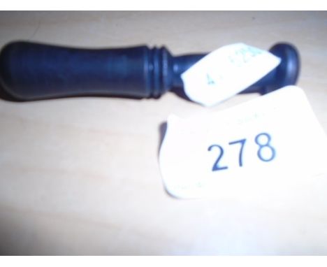 VICTORIAN EBONY TRUNCHEON SHAPED PIPE DAMPER 7.5CM