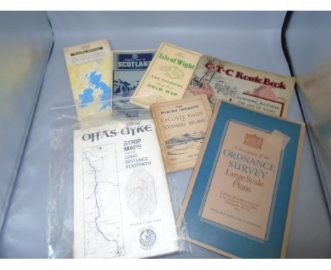 Maps and Guides including Offas Dyke, Ordnance Survey Guide, Vintage Cyclist's Guides, Vintage London