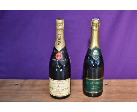 A bottle of Moet &amp; Chandon Brut Imperial Champagne, 75cl 12% Vol and a bottle of Chardonnay Brut Blanc De Blancs Cuvee, 7