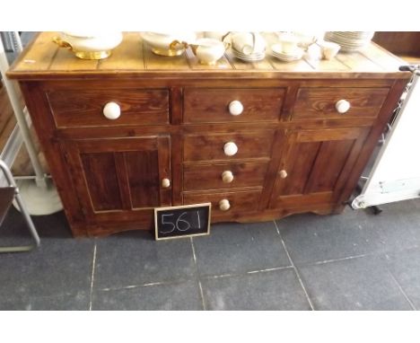 VINTAGE PINE SIDEBOARD WITH SIX DRAWERS &amp; TWO CUPBOARDS