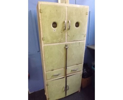 VINTAGE METAL PAINTED KITCHEN CABINET