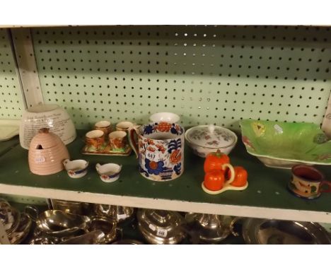 SHELF OF VINTAGE CHINA ( MASONS MUG A/F)