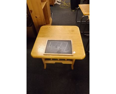 MODERN LIGHT OAK COFFEE TABLE WITH MAGAZINE SHELF UNDER