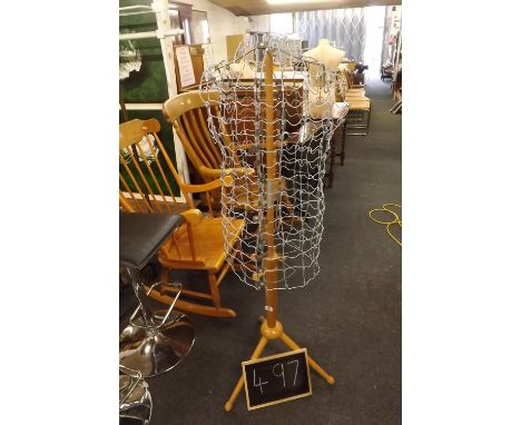 WOODEN &amp; WIRE MANNEQUIN ON STAND
