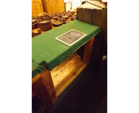 HEAVY PINE WORK BENCH WITH SHELF UNDER