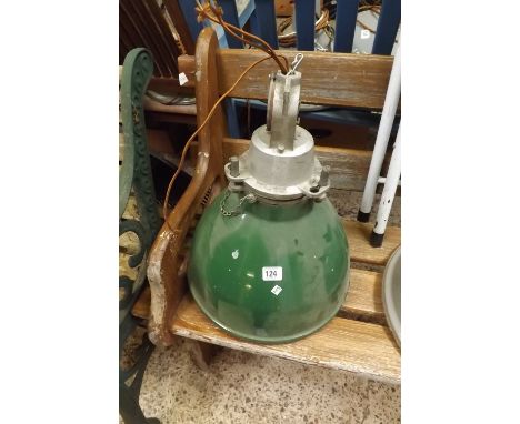GREEN METAL ENAMEL INDUSTRIAL LIGHT 