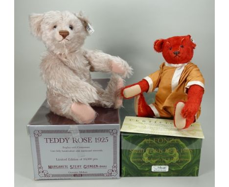 Two boxed Steiff Limited Edition Teddy bears, 1990/91 Alfonzo Teddy Bear, 13” (33cm), 406195 white tag, 870 of 5,000, boxed w