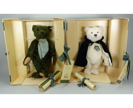 Two boxed Steiff Limited Edition Teddy bears for Harrods, 1994-95 Edwardian Opera musical bear white with black cape, 15” (38