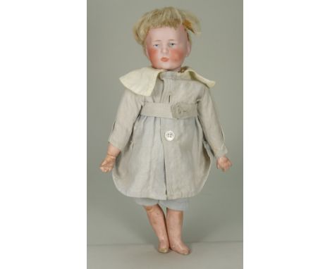 A Kammer &amp; Reinhardt 101 character bisque head doll, German circa 1910, with painted blue eyes, single stroke brows and c
