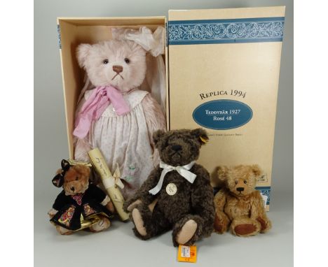 Three boxed Steiff Limited Edition Teddy bears, 1994 Teddy bear 1906 Blonde, 17” (43cm), 405891 white tag, 1685 of 5,000, 199