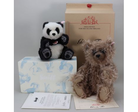 Two boxed Steiff Limited Edition Teddy bears, 2004 Grizzly Ted caramel tipped, 15 ¾” (40cm), 661402 white tag, 1687 of 2,000,