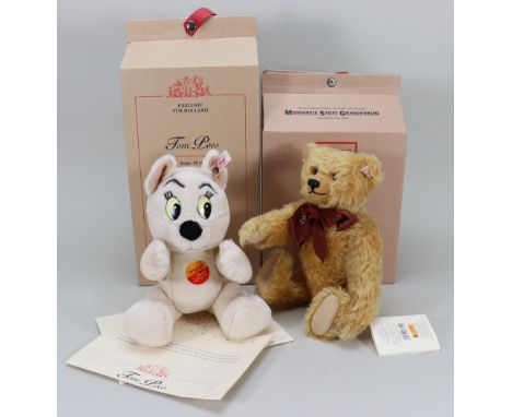 Two boxed Steiff Limited Edition Teddy bears, 2008 Paul the growler anniversary Teddy Bear golden-brown, 11” (28cm), 037214 w