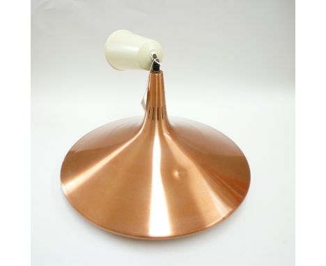 A Danish style copper adjustable seiling pendant light, approx 46cm diameter 