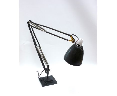 An early Anglepoise (Equipoise) lamp, possibly model 1208 or 1209 and fitted with a square stepped base. 